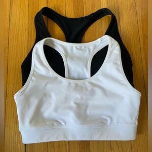 GAP Racerback Sports Bras | Size Small | Black and White
